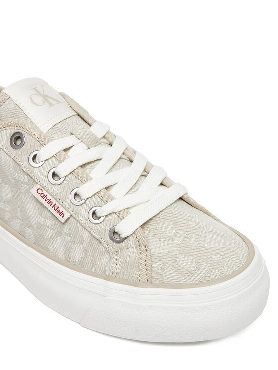 Calvin Klein Jeans Sneakersy Calvin Klein Jeans Vulc Flatf Jacquard Aop YW0YW01965 Béžová