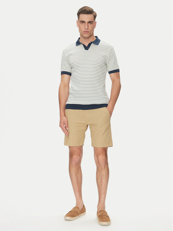 INDICODE INDICODE Polo marškinėliai Toxi 41-130 Smėlio Regular Fit