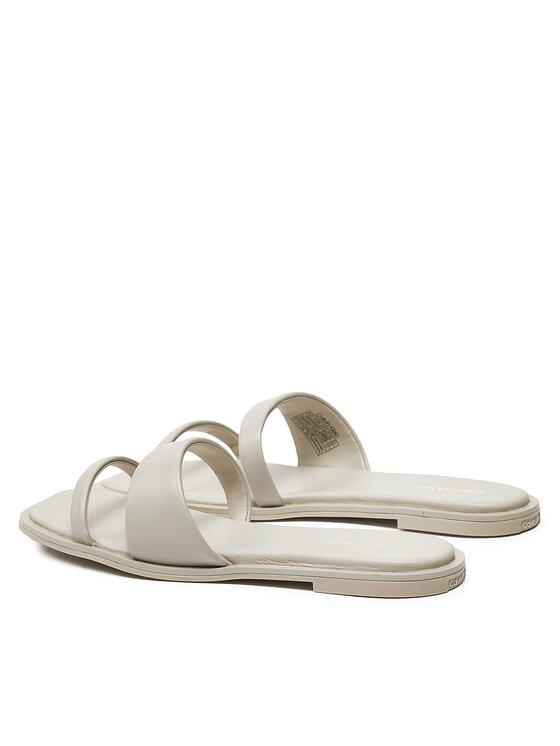 Calvin Klein Papucs Calvin Klein Flat Slide Lth HW0HW02071 Bézs