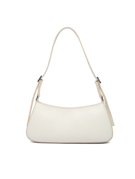Calvin Klein Дамска чанта Calvin Klein Emblem Aop Small Shoulder Bag LV04F3324G Екрю