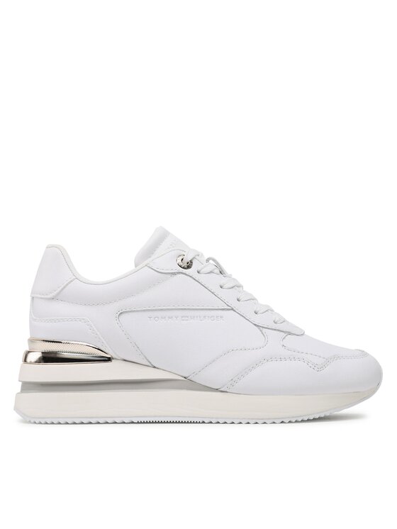 Tommy Hilfiger Sneakersy Tommy Hilfiger Wedge Sneaker With Gold FW0FW07031 Biela