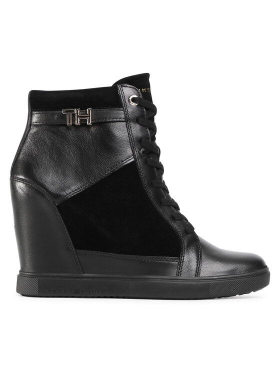 Tommy Hilfiger Sportcipők Tommy Hilfiger Hardware Sneaker Wedge FW0FW04303 Fekete