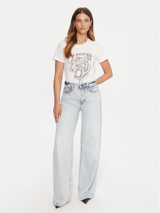 Guess Guess Camiseta W5BI32 K9RM1 Blanco Relaxed Fit