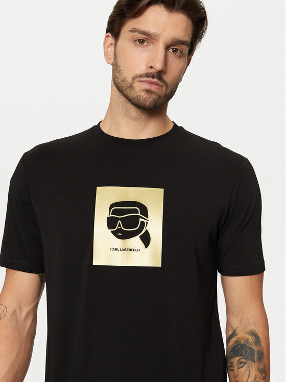 KARL LAGERFELD KARL LAGERFELD Marškinėliai 755460 551235 Juoda Regular Fit
