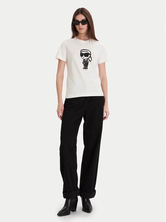 KARL LAGERFELD KARL LAGERFELD T-shirt A1W17126 Écru Regular Fit