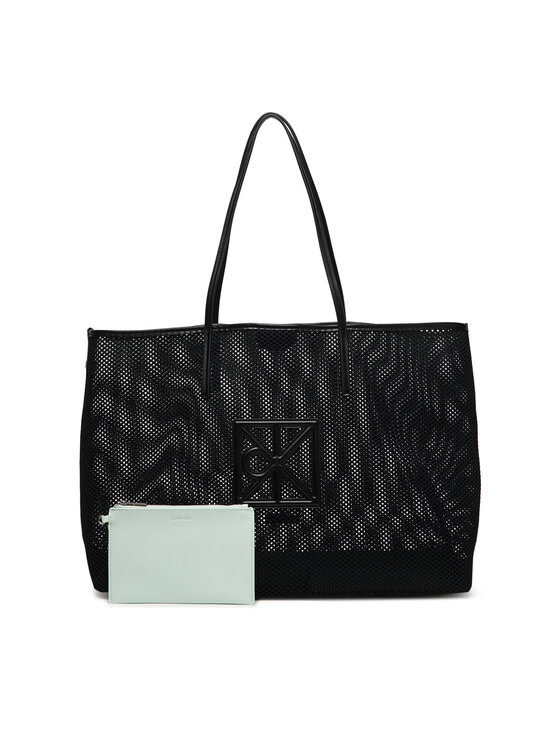 Calvin Klein Torbica Calvin Klein Emblem Mesh Xl Tote LV04F3422G Crna