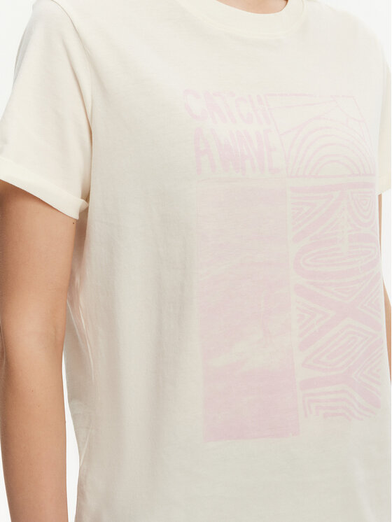 Roxy Roxy T-shirt ERJZT05911 Écru Regular Fit