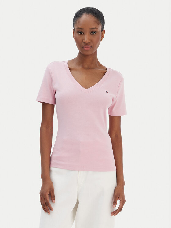 Tommy Hilfiger Tommy Hilfiger Camiseta New Cody WW0WW40584 Rosa Slim Fit
