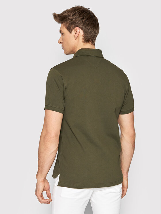 Tommy Hilfiger Tommy Hilfiger Polo marškinėliai 1985 MW0MW17771 Žalia Slim Fit