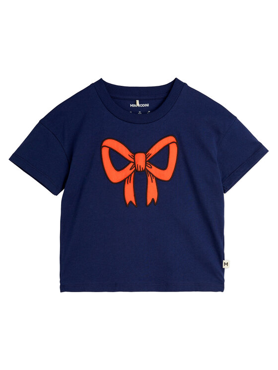 MINI RODINI MINI RODINI Футболка Bow 2512012860 Cиній Regular Fit