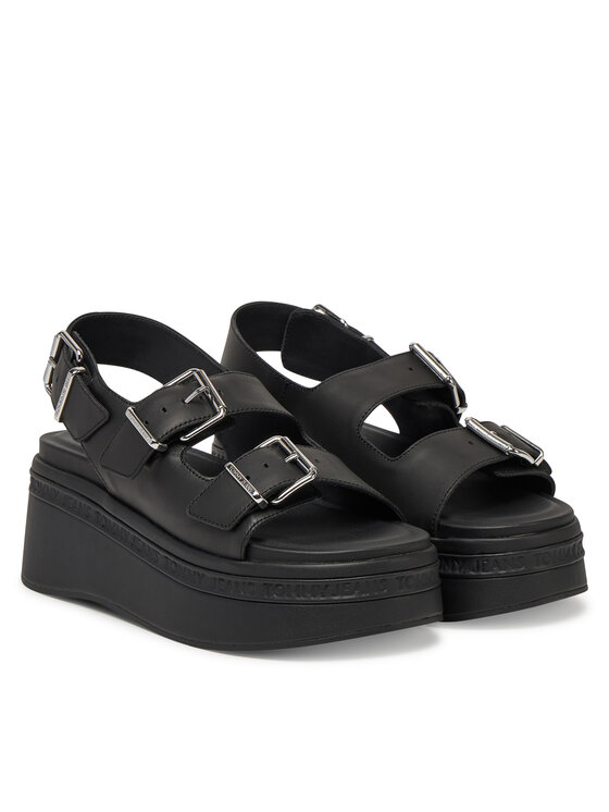 Tommy Jeans Sandały Tommy Jeans Tjw Wedge Sandal EN0EN02774 Czarny