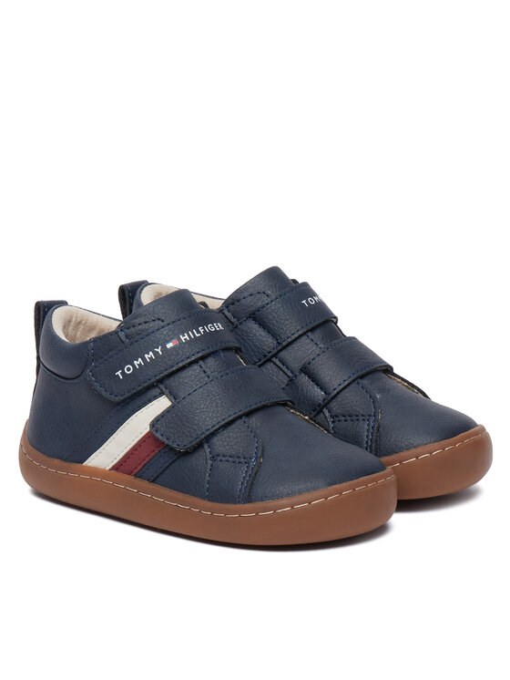 Tommy Hilfiger Sneakersy Tommy Hilfiger Mid Cut Velcro Sneaker T1XH-35222-1355800 Tmavomodrá