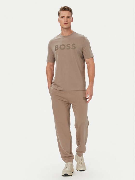 BOSS BOSS Camiseta Structure Logo 50566883 Beis Regular Fit