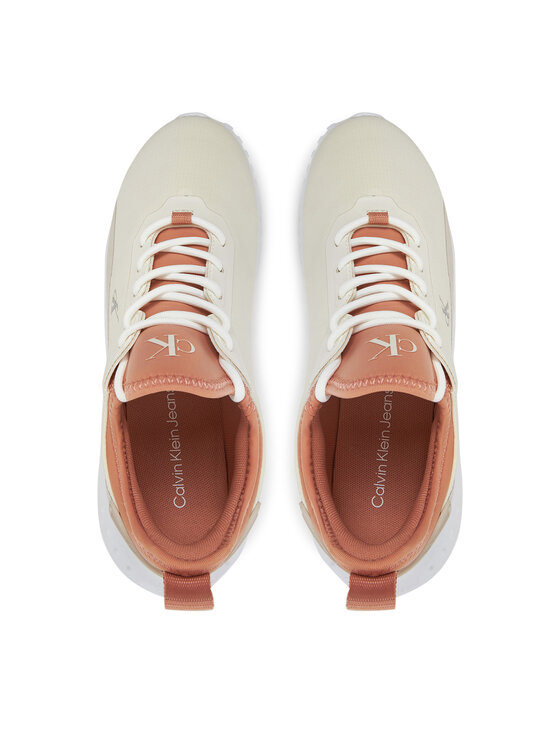 Calvin Klein Jeans Sneakersy Calvin Klein Jeans Eva Runner Low Lace Mix In YW0YW01759 Écru