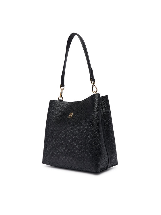 Tommy Hilfiger Τσάντα Tommy Hilfiger Th Icon Shoulder Bag Mono AW0AW19000 Μαύρο