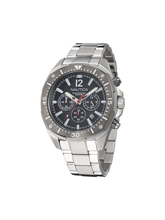 Nautica Hodinky Nautica Sporty Chronograph NAPBSS505 Strieborná