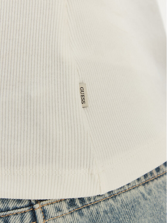 Guess Jeans Guess Jeans Camiseta W6GPZ3 KA0H1 Écru Slim Fit