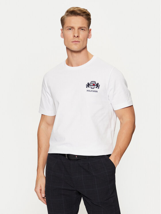 Tommy Hilfiger Tommy Hilfiger Póló MW0MW38076 Fehér Regular Fit