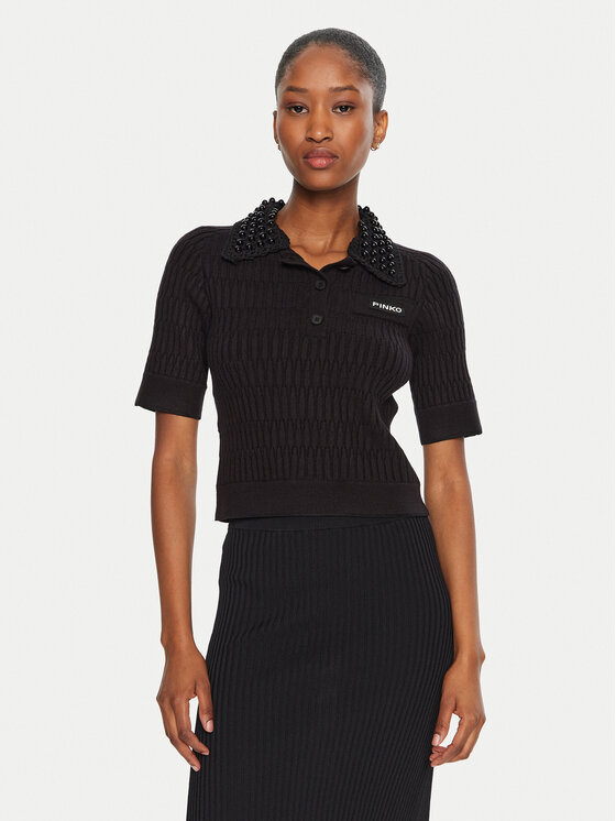 PINKO PINKO Polo Egyptian 104363 A27J Μαύρο Regular Fit