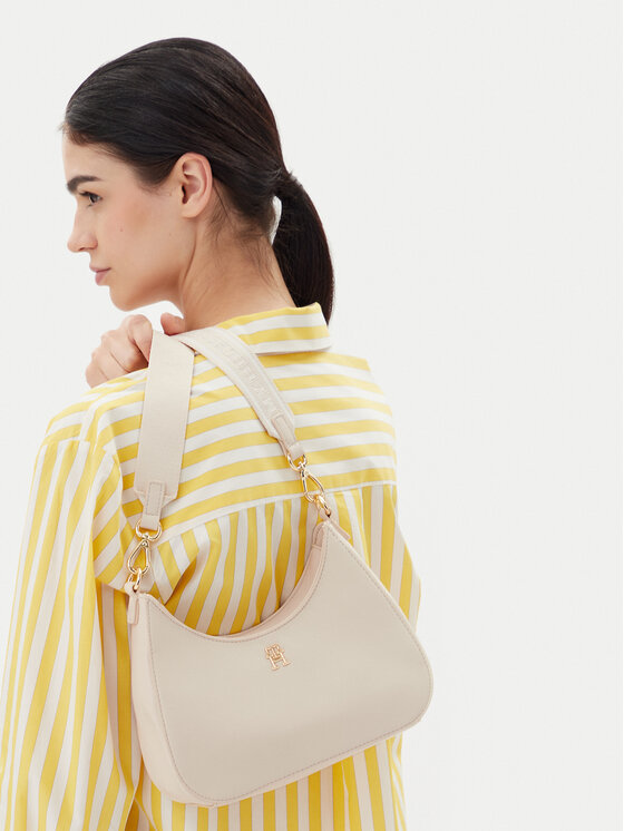 Tommy Hilfiger Geantă Tommy Hilfiger Th Logotape Shoulder Bag AW0AW17226 Bej