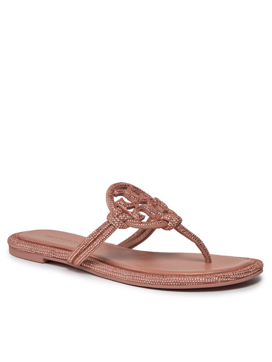 Tory Burch В'єтнамки Tory Burch Miller Knotted Pave 152177 Рожевий