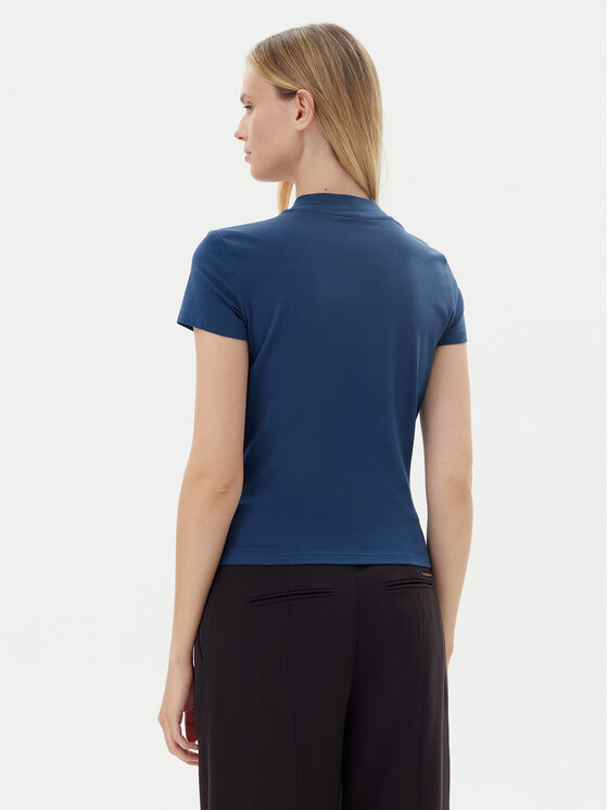 Guess Guess Majica W4BI26 J1314 Mornarsko modra Slim Fit