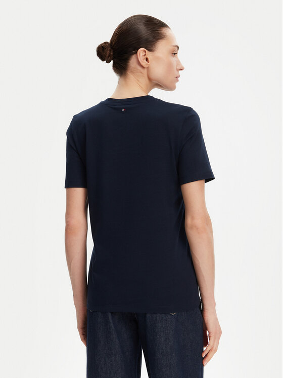 Tommy Hilfiger Tommy Hilfiger T-shirt WW0WW45522 Tamnoplava Regular Fit