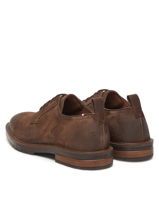 Tommy Hilfiger Zapatos hasta el tobillo Tommy Hilfiger Cleated Derby FM0FM05770 Marrón