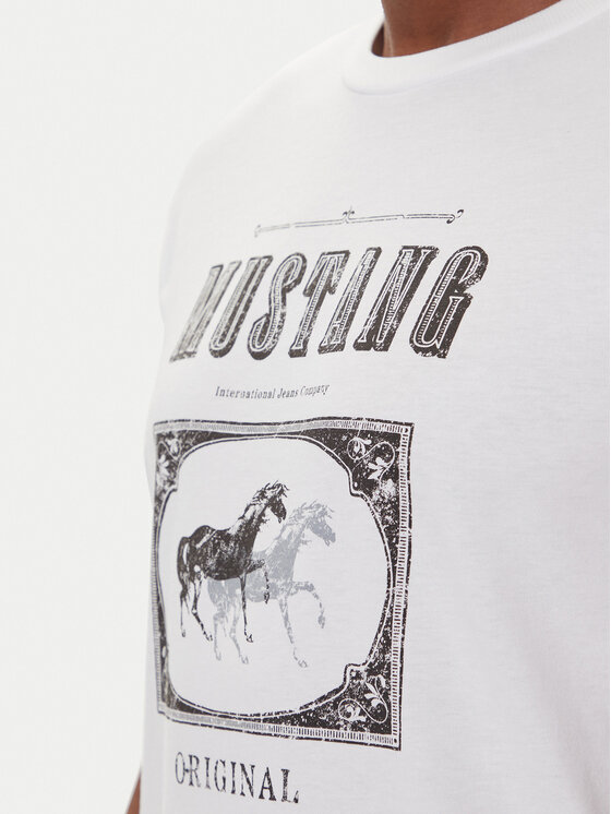 Mustang Mustang Camiseta Akron 1016864 Blanco Relaxed Fit
