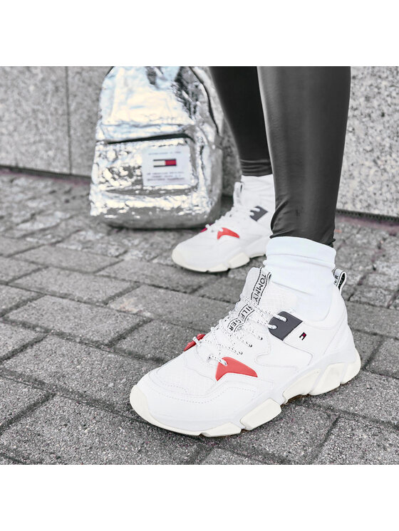 Tommy Hilfiger Αθλητικά Tommy Hilfiger Chunky Mixed Textile Trainer FW0FW04065 Λευκό