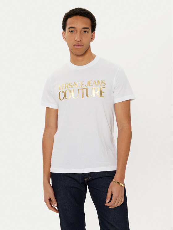 Versace Jeans Couture Versace Jeans Couture T-shirt 78GAHT05 Bijela Regular Fit