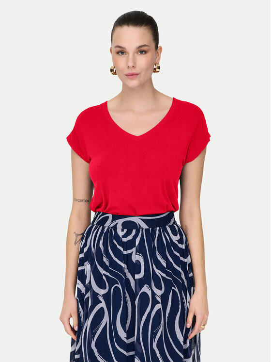 ONLY ONLY Camiseta Rilla 15315776 Rojo Regular Fit