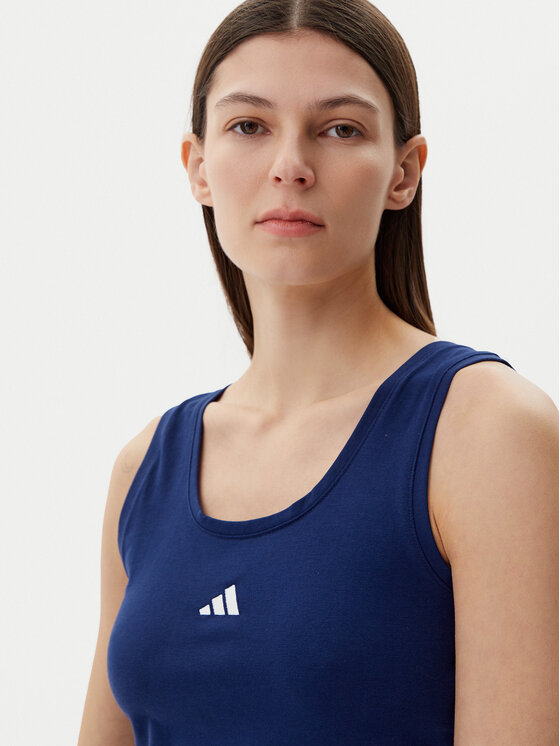 adidas adidas Топ Essentials Small Logo JC5939 Cиній Slim Fit