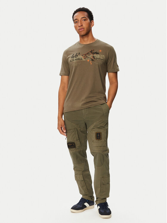 Aeronautica Militare Aeronautica Militare Camiseta 262TS2579UJ00750 Caqui Regular Fit