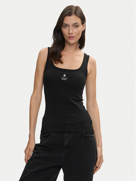 Guess Jeans Guess Jeans Топ W4YP48 KA0H1 Чорний Regular Fit