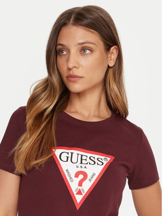 Guess Guess Camiseta W1YI1B I3Z14 Guinda/burdeos Regular Fit