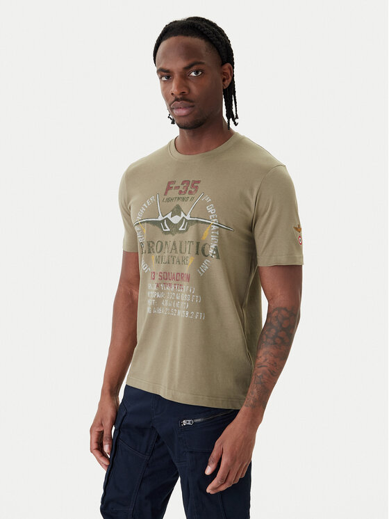Aeronautica Militare Aeronautica Militare Camiseta 261TS2536UJ00641 Verde Regular Fit