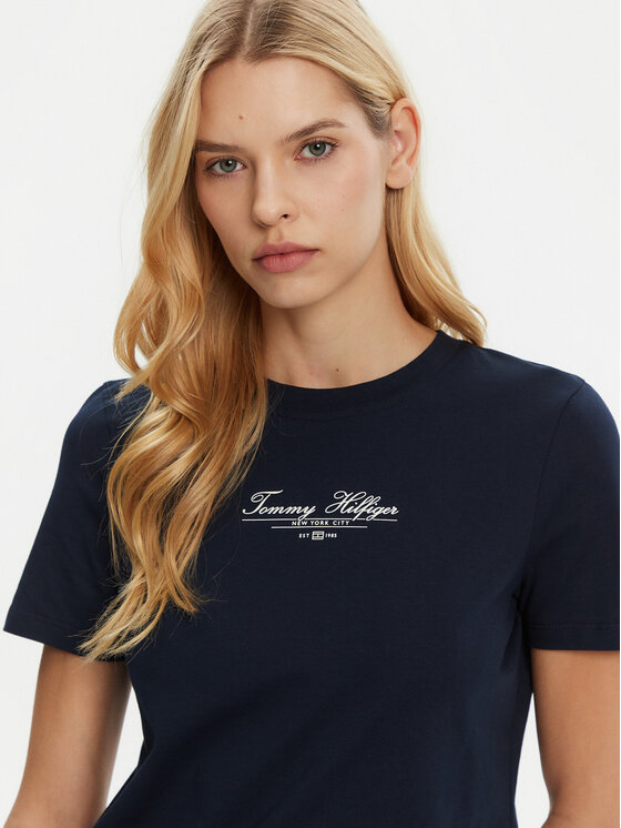 Tommy Hilfiger Tommy Hilfiger Majica WW0WW45428 Mornarsko modra Regular Fit