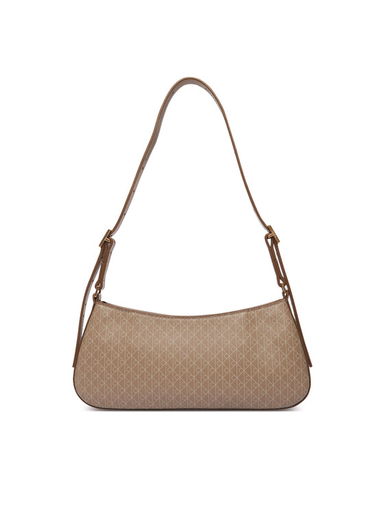 Calvin Klein Borsetta Calvin Klein Emblem Aop Small Shoulder Bag LV04F3324G Beige