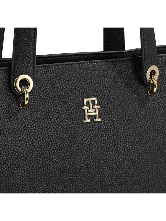Tommy Hilfiger Дамска чанта Tommy Hilfiger Th Emblem Tote AW0AW15178 Черен