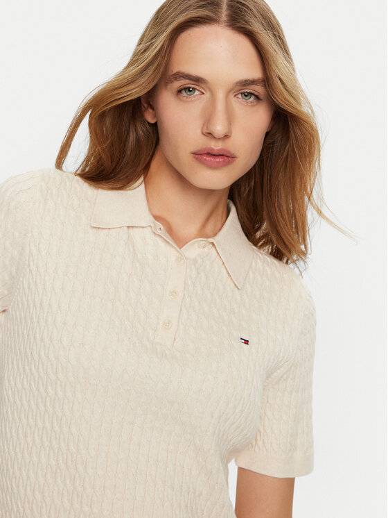 Tommy Hilfiger Tommy Hilfiger Polo WW0WW43957 Crema Regular Fit
