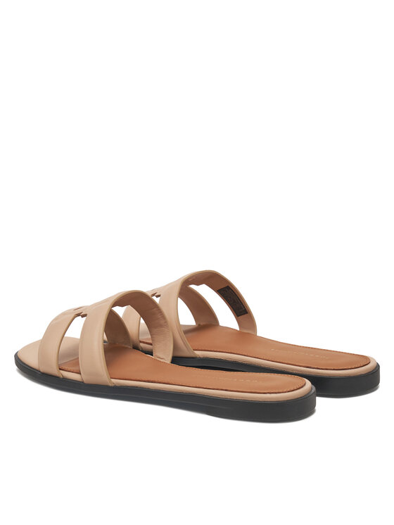 Tommy Hilfiger Şlapi Tommy Hilfiger Th Logo Strap Mule FW0FW08671 Bej