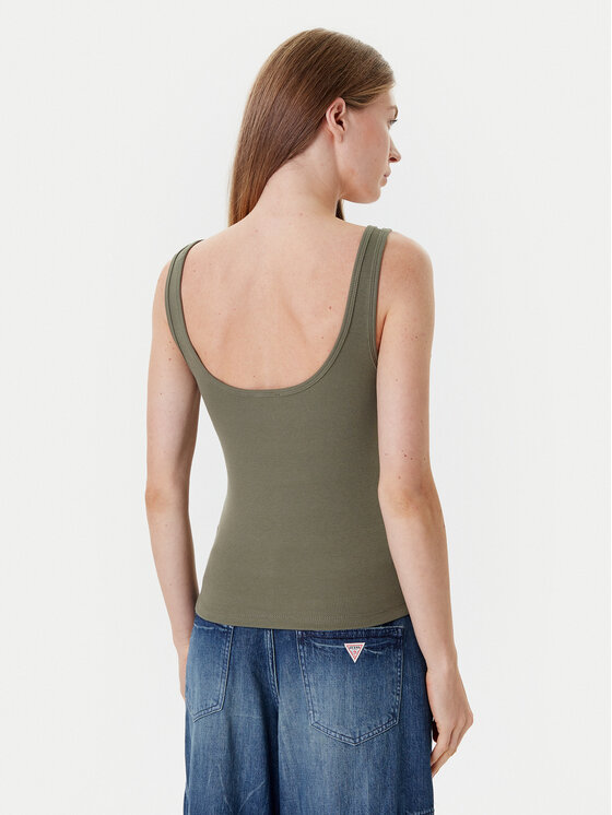 Guess Jeans Guess Jeans Τοπ W5YP35 KA0H1 Χακί Regular Fit