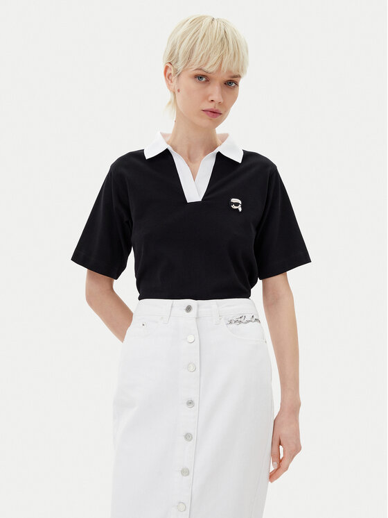 KARL LAGERFELD KARL LAGERFELD Polo majica A2W17111 Črna Regular Fit