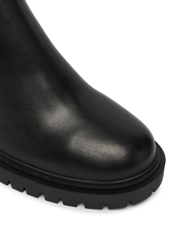Tommy Hilfiger Botki Tommy Hilfiger Block Heel Buckled Chelsea Boot FW0FW09577 Czarny
