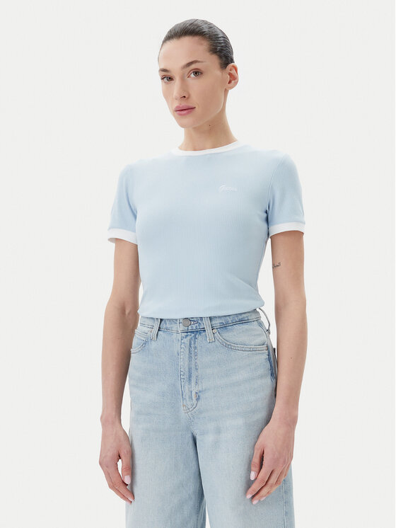 Guess Guess Футболка V5GP08 KCRN2 Блакитний Regular Fit