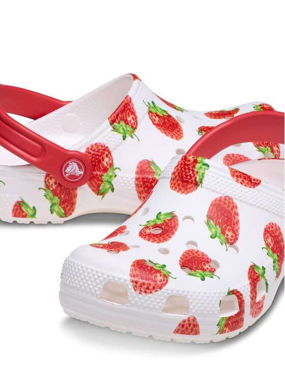 Crocs Klapki Crocs Kids’ Classic Fresh Fruits Clog 211020 Biały