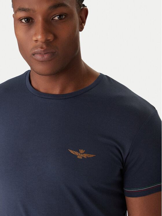 Aeronautica Militare Aeronautica Militare Marškinėlių komplektas AM1UTI003B Tamsiai mėlyna Slim Fit