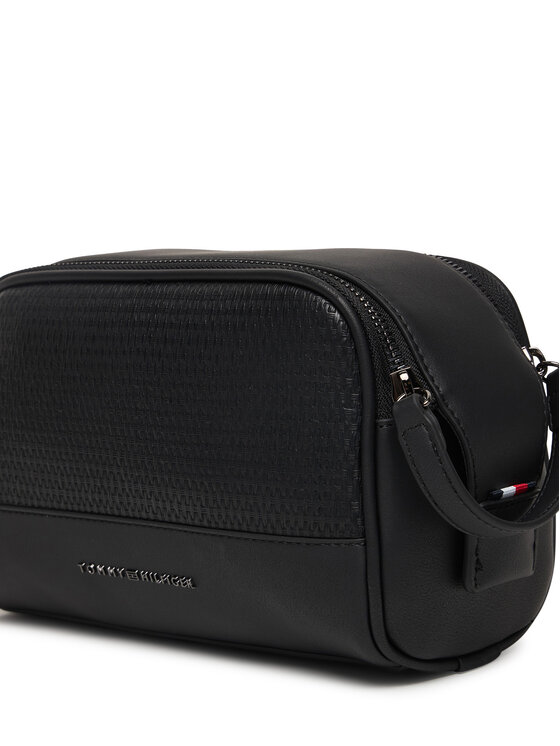Tommy Hilfiger Geantă pentru cosmetice Tommy Hilfiger Metal Logo Woven Washbag AM0AM14098 Negru
