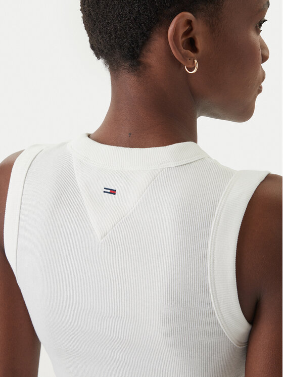 Tommy Jeans Tommy Jeans Top DW0DW22577 Blanco Slim Fit